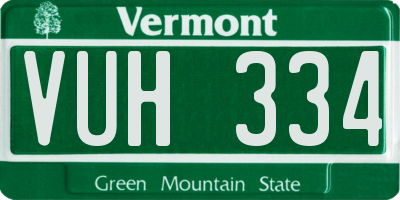 VT license plate VUH334