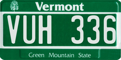 VT license plate VUH336