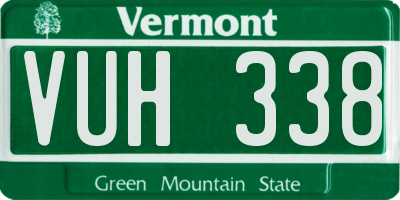 VT license plate VUH338