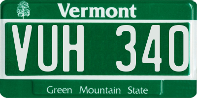 VT license plate VUH340