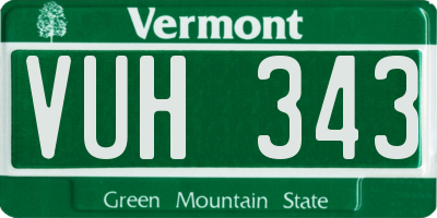 VT license plate VUH343