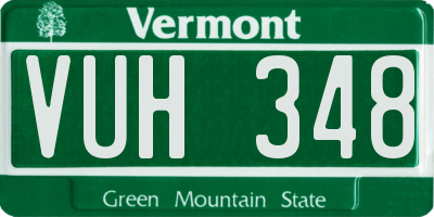 VT license plate VUH348