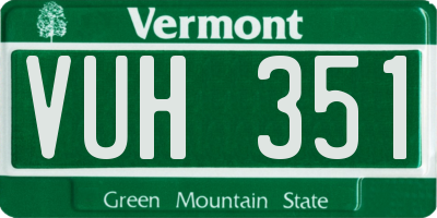 VT license plate VUH351