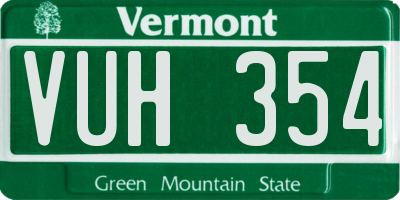VT license plate VUH354