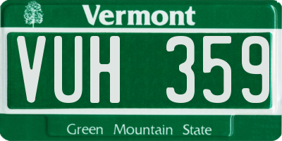 VT license plate VUH359