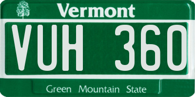 VT license plate VUH360