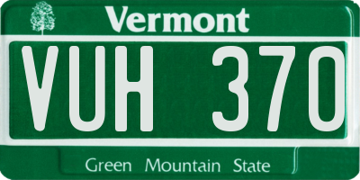 VT license plate VUH370