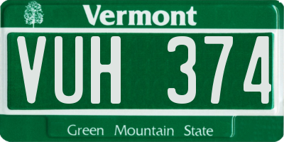 VT license plate VUH374