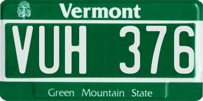 VT license plate VUH376