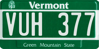 VT license plate VUH377