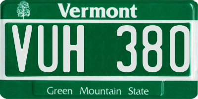 VT license plate VUH380