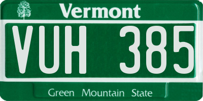 VT license plate VUH385