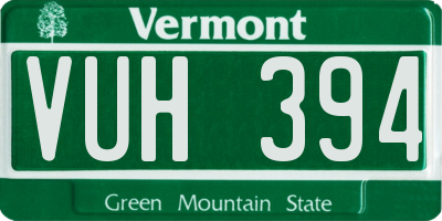 VT license plate VUH394