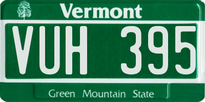 VT license plate VUH395