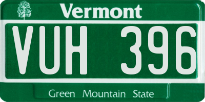VT license plate VUH396
