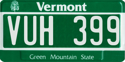 VT license plate VUH399