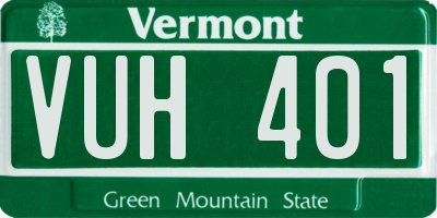 VT license plate VUH401