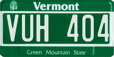 VT license plate VUH404