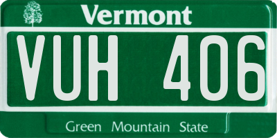 VT license plate VUH406