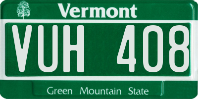 VT license plate VUH408