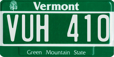 VT license plate VUH410