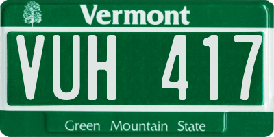 VT license plate VUH417
