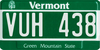 VT license plate VUH438