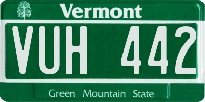 VT license plate VUH442