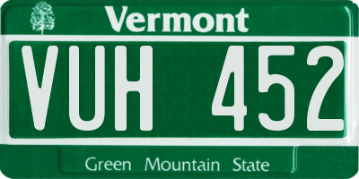 VT license plate VUH452