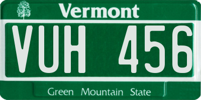 VT license plate VUH456