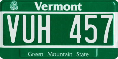 VT license plate VUH457