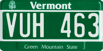 VT license plate VUH463