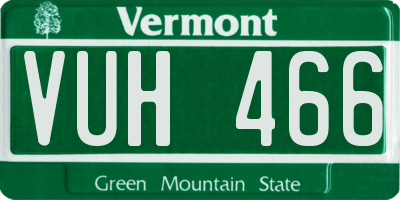 VT license plate VUH466