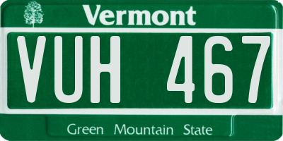 VT license plate VUH467