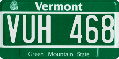 VT license plate VUH468