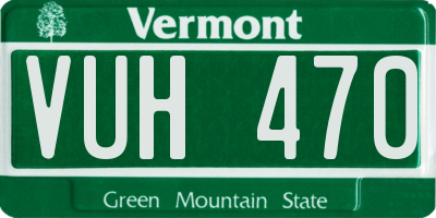 VT license plate VUH470