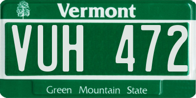 VT license plate VUH472
