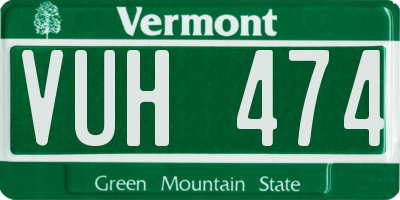 VT license plate VUH474