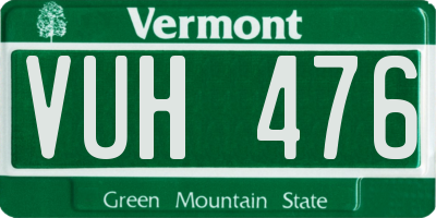 VT license plate VUH476