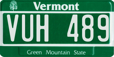 VT license plate VUH489