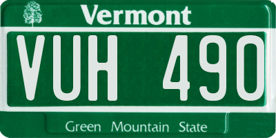VT license plate VUH490