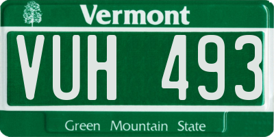 VT license plate VUH493