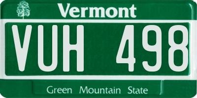 VT license plate VUH498