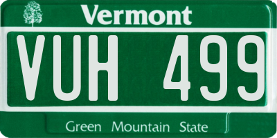 VT license plate VUH499