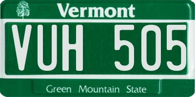 VT license plate VUH505