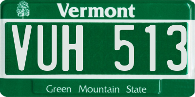 VT license plate VUH513