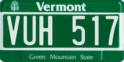 VT license plate VUH517