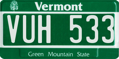 VT license plate VUH533