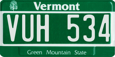 VT license plate VUH534