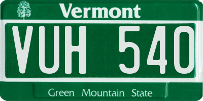 VT license plate VUH540